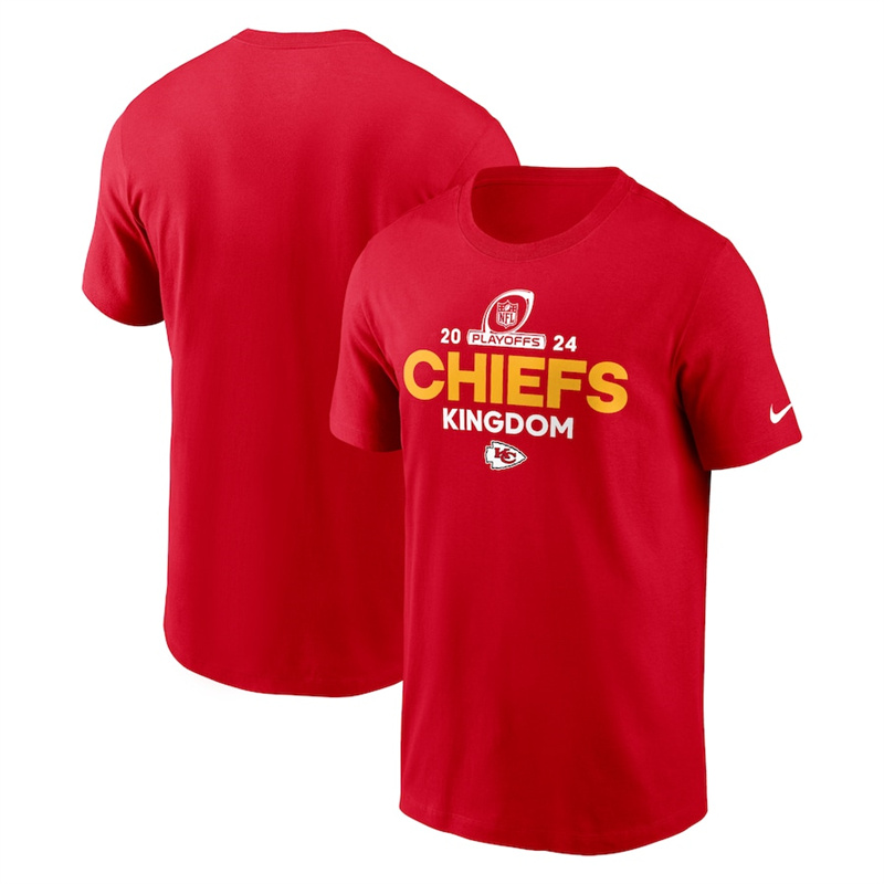 Men's Kansas City Chiefs Red 2024 Playoffs T-Shirt Men's Kansas City Chiefs Red 2024 Playoffs T-Shirt